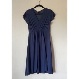 ULF ANDERSSON Rayon Dress Women’s Size Small Blue Sheer V Neck Retro Rockabilly